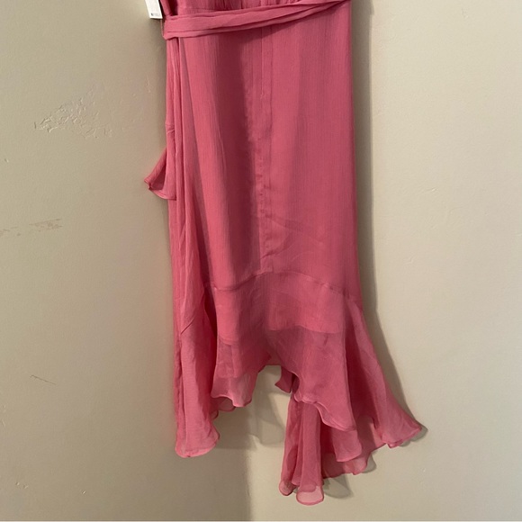 NWT CeCe Sweet Rose Halter Neck Asymmetrical Ruffle Hem Midi Dress 2 - Picture 15 of 16